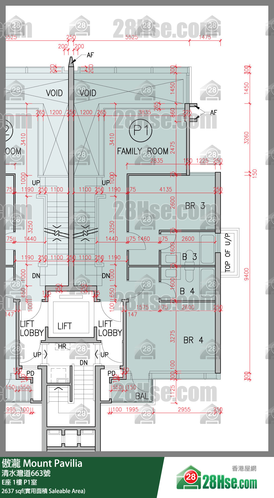 傲瀧 E座1樓 P1室 平面圖