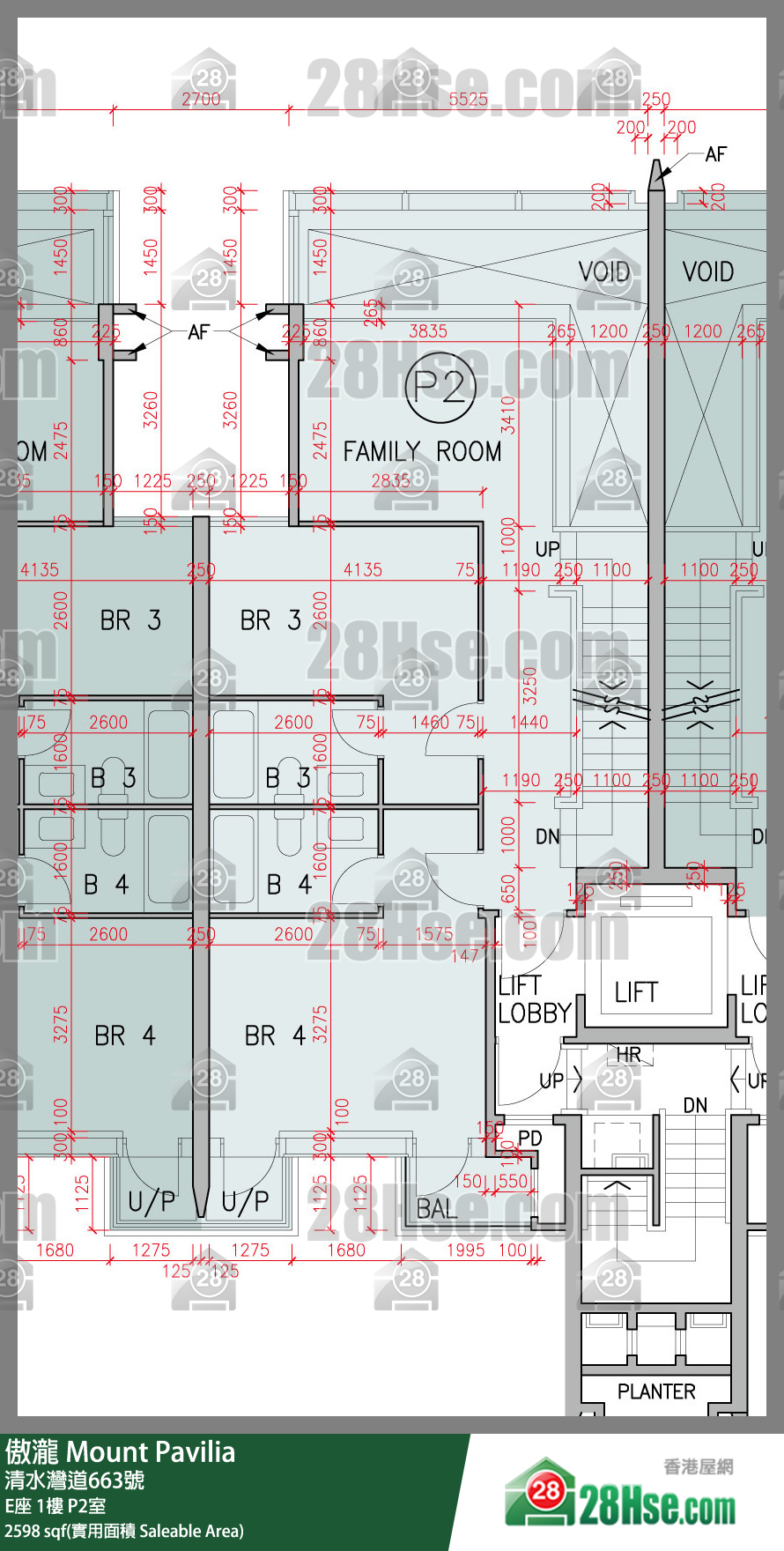 傲瀧 E座1樓 P2室 平面圖