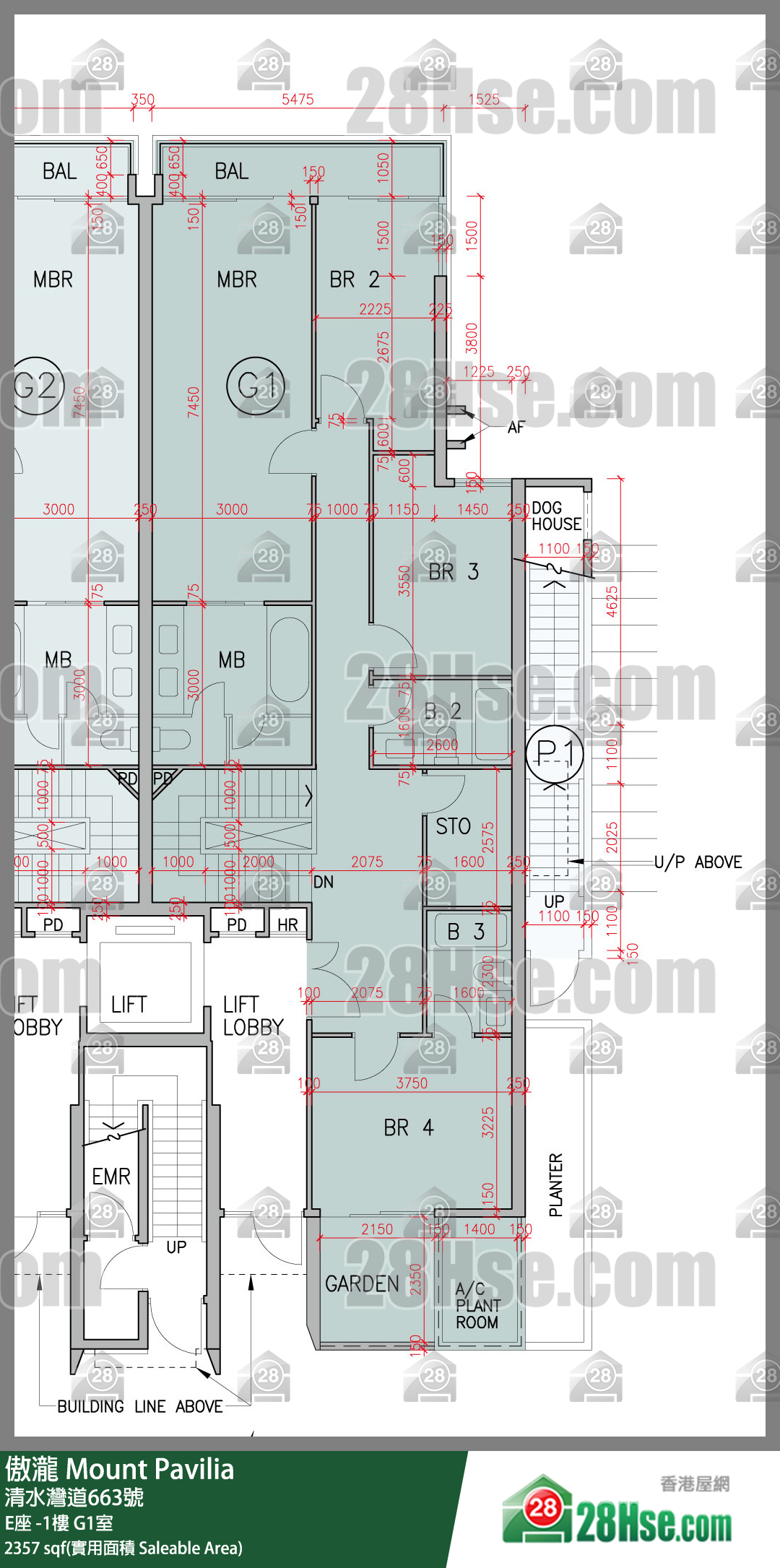 傲瀧 E座LG樓 G1室 平面圖