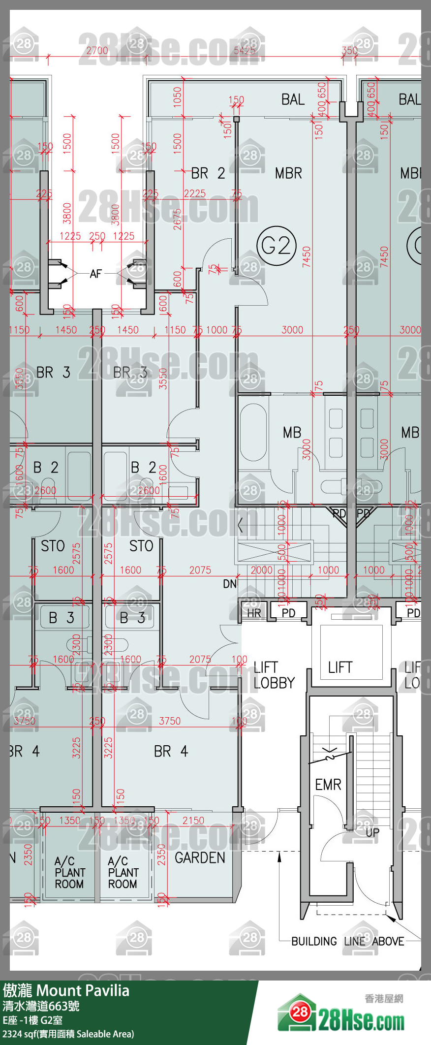 傲瀧 E座LG樓 G2室 平面圖