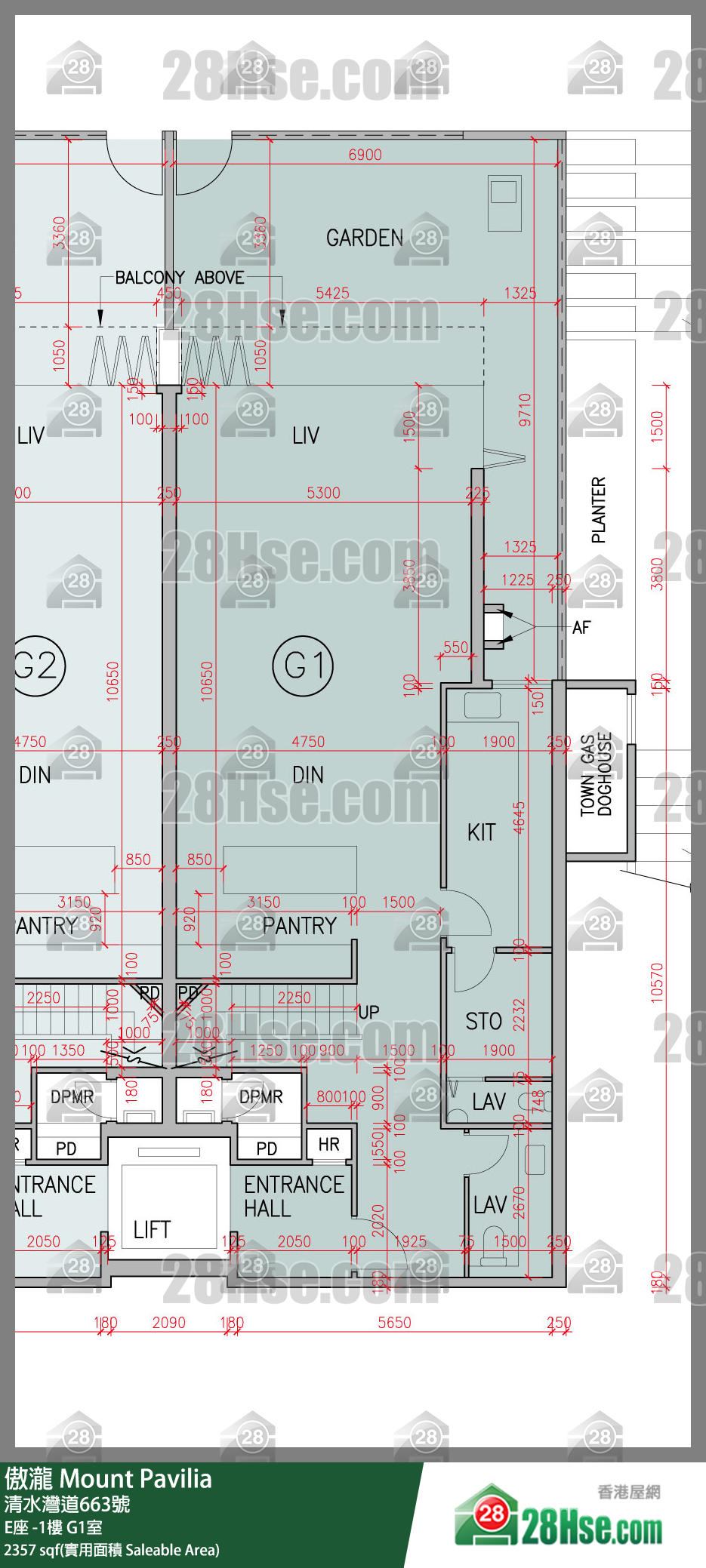 傲瀧 E座LG樓 G1室 平面圖