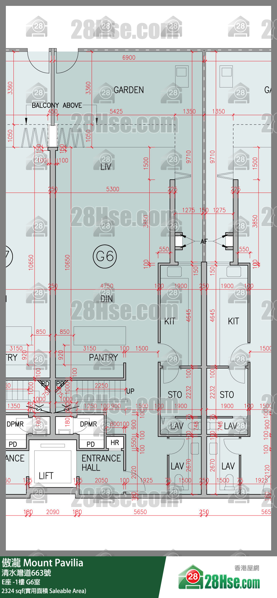 傲瀧 E座LG樓 G6室 平面圖