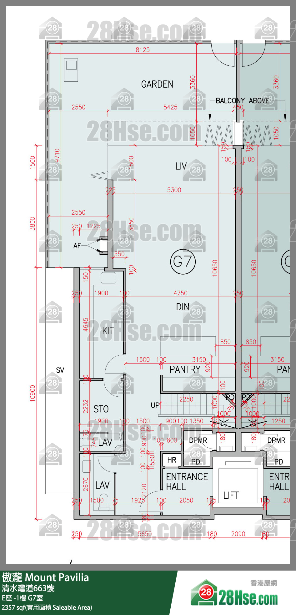 傲瀧 E座LG樓 G7室 平面圖