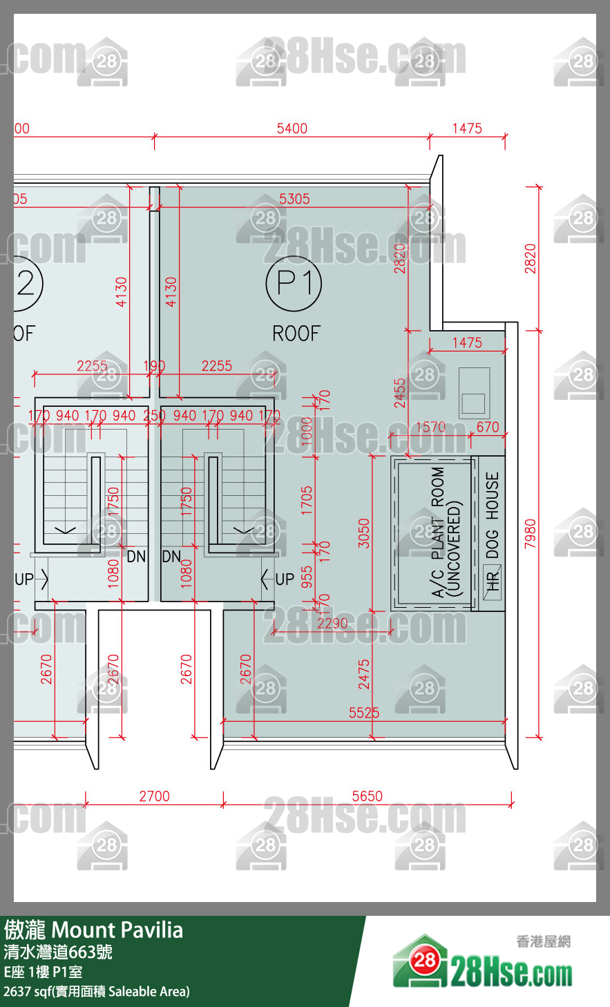 傲瀧 E座1樓 P1室 平面圖