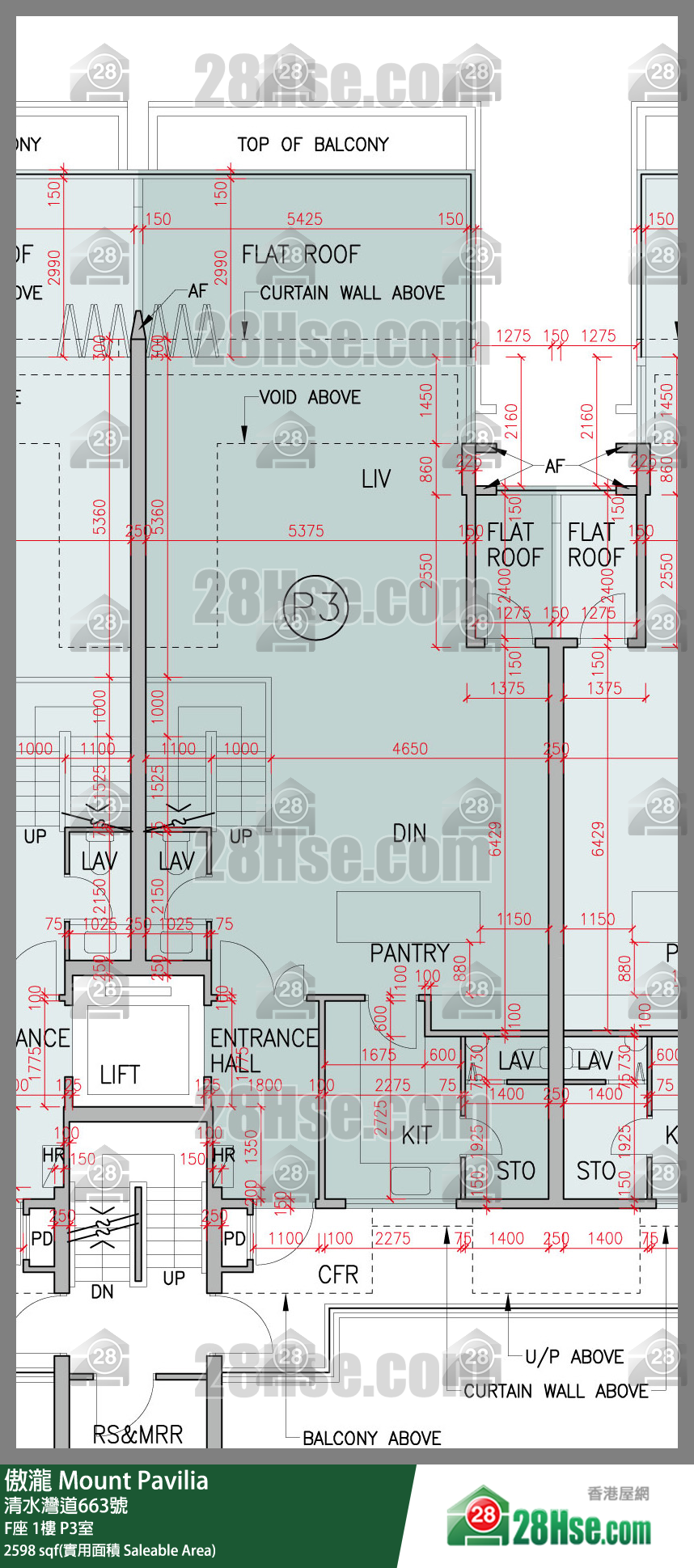 傲瀧 F座1樓 P3室 平面圖