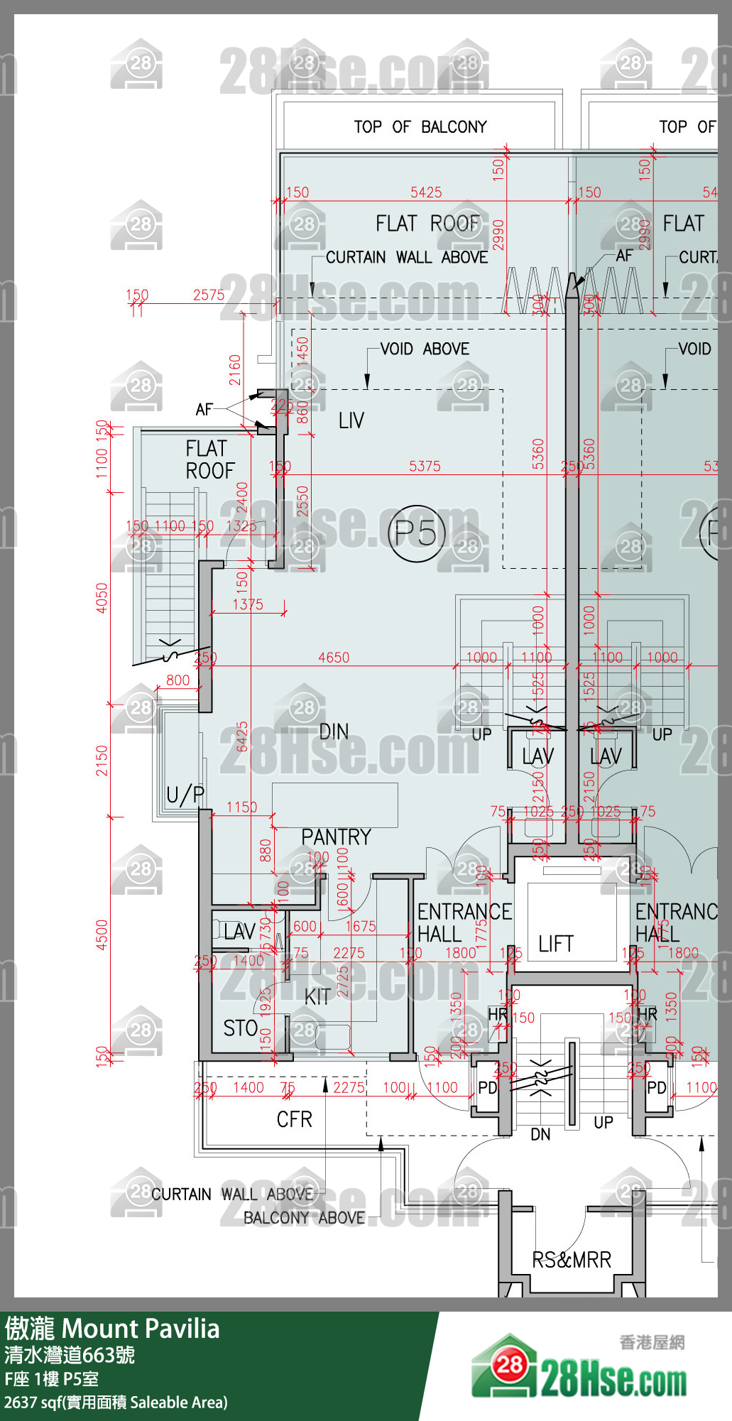 傲瀧 F座1樓 P5室 平面圖