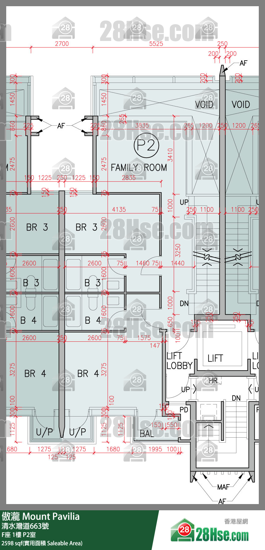 傲瀧 F座1樓 P2室 平面圖
