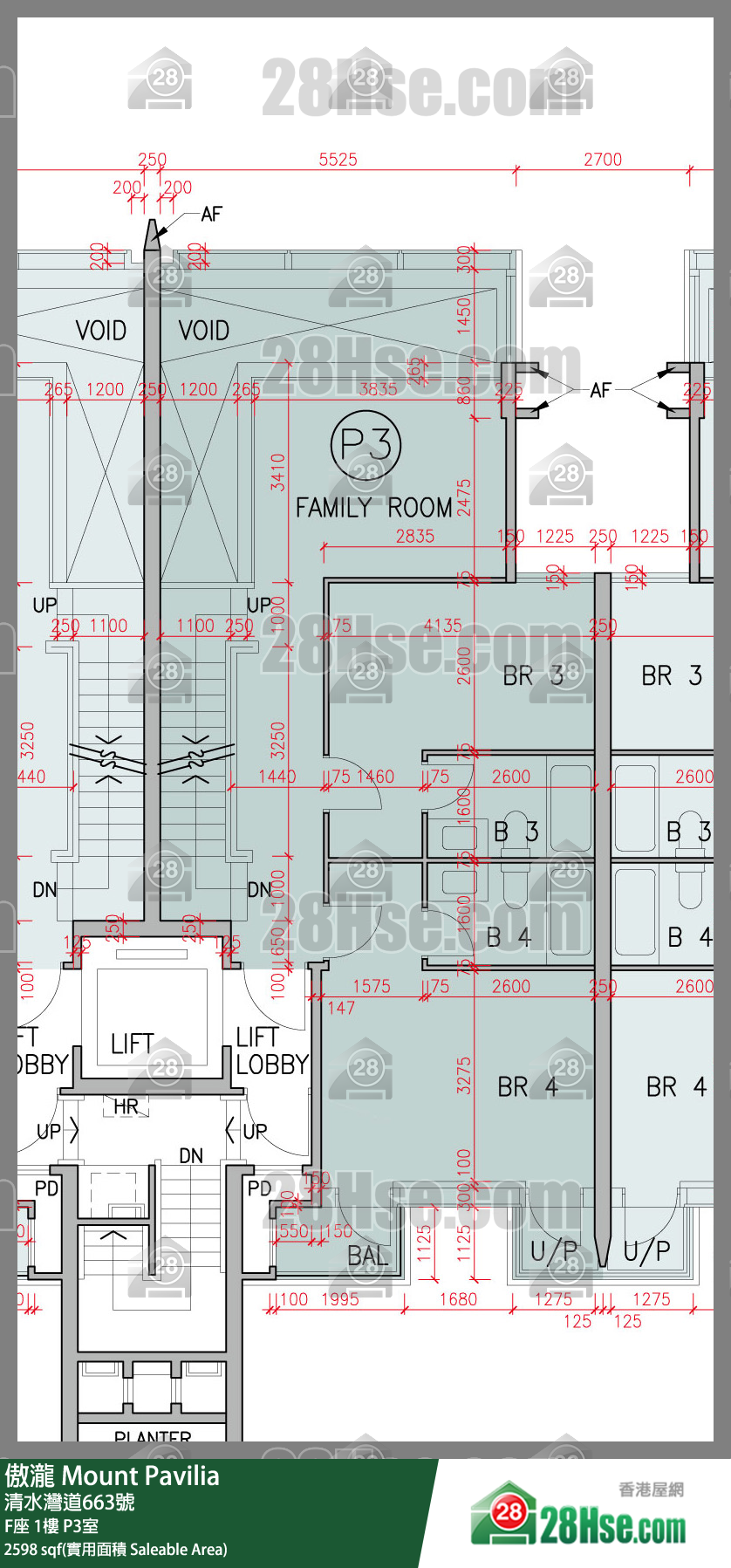 傲瀧 F座1樓 P3室 平面圖