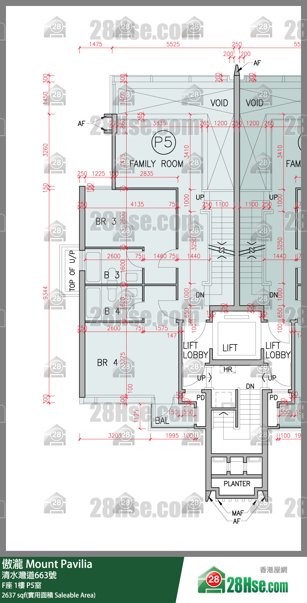 傲瀧 F座1樓 P5室 平面圖