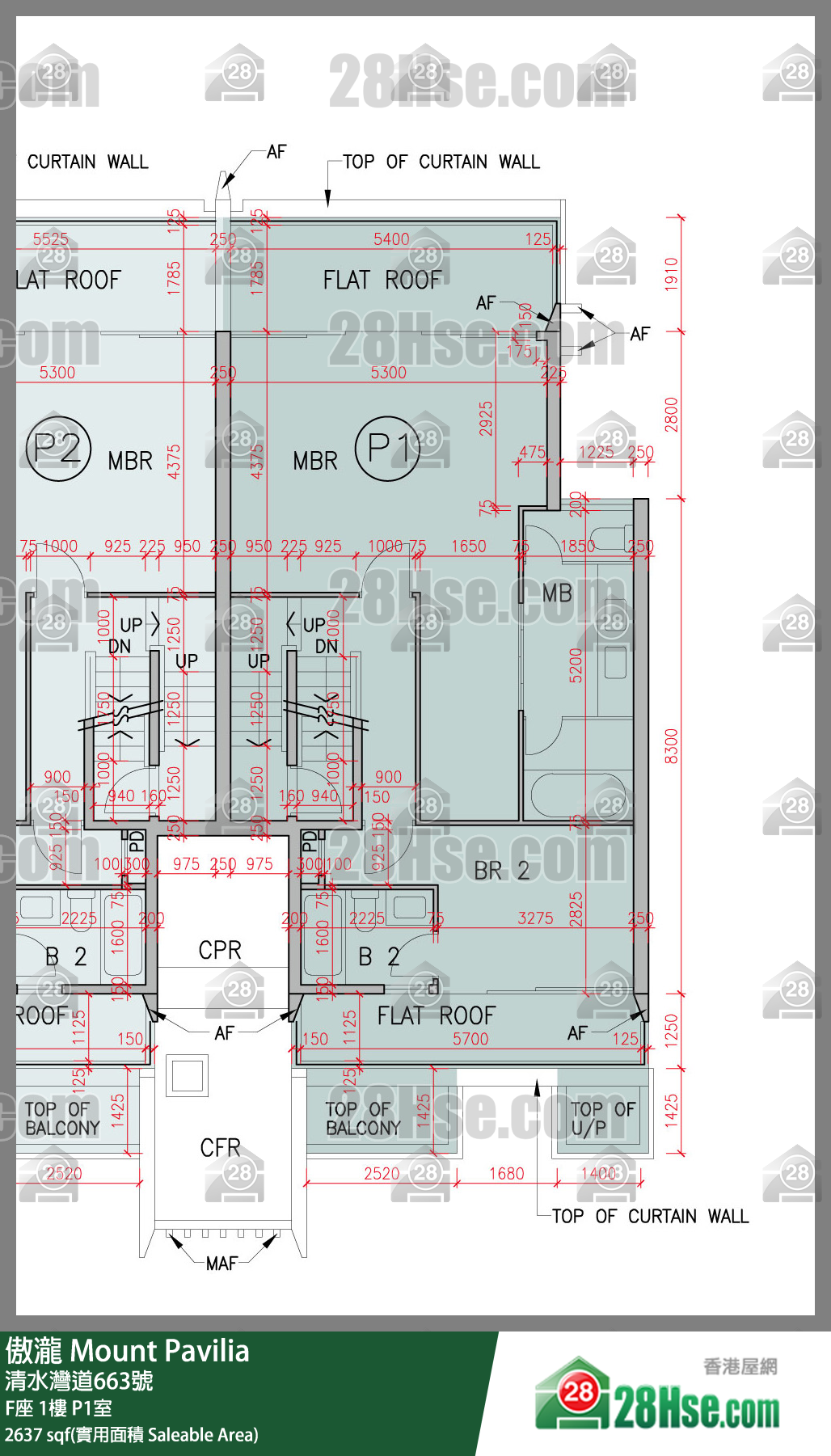 傲瀧 F座1樓 P1室 平面圖