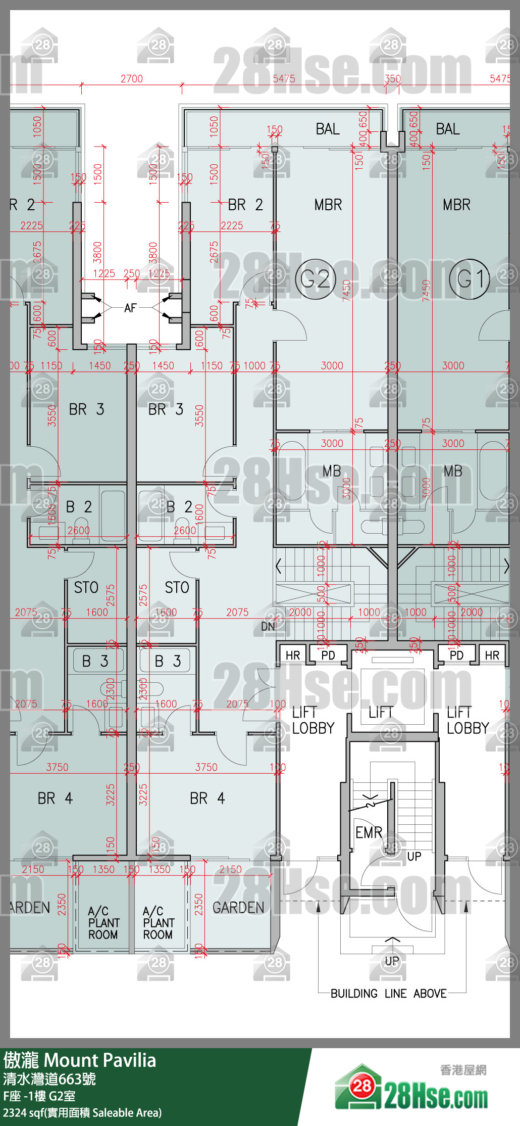 傲瀧 F座LG樓 G2室 平面圖