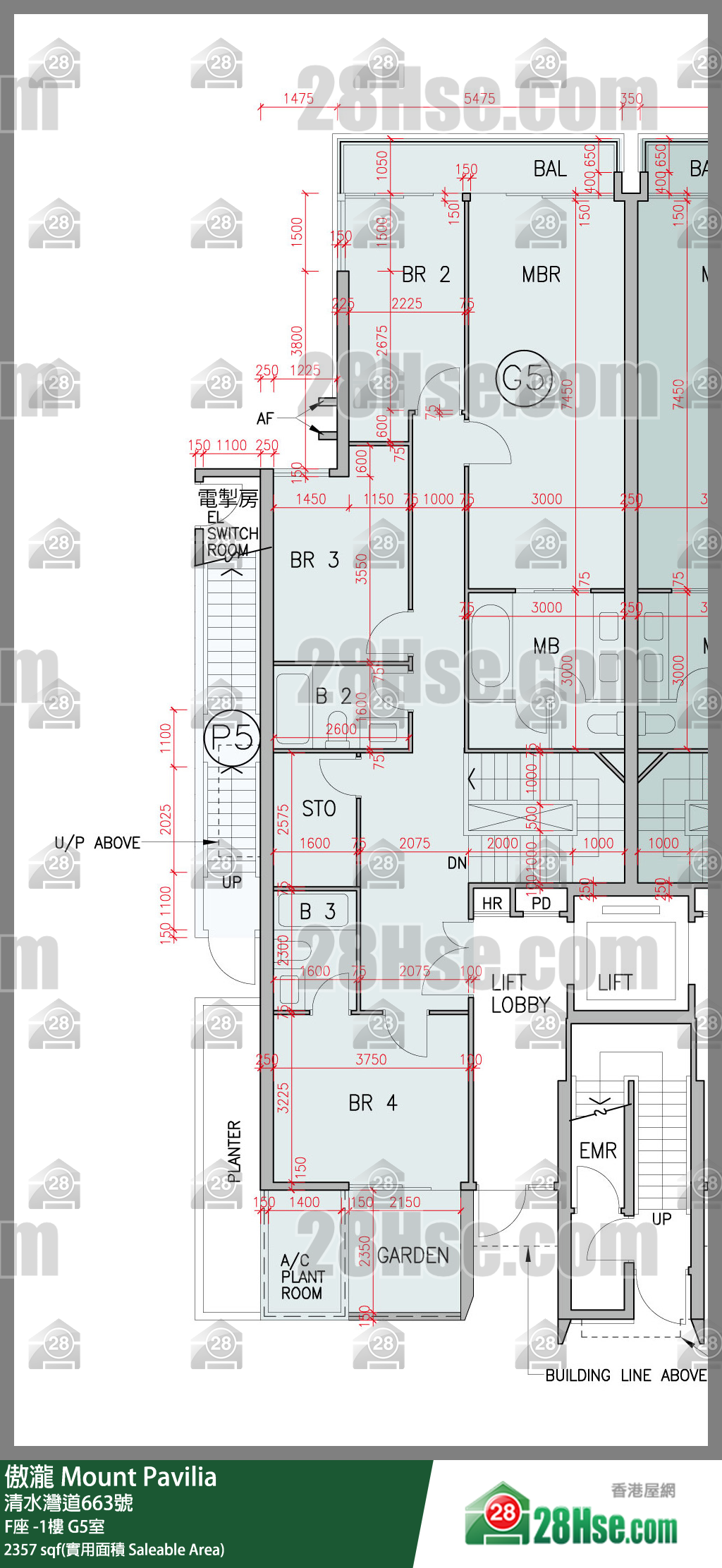 傲瀧 F座LG樓 G5室 平面圖
