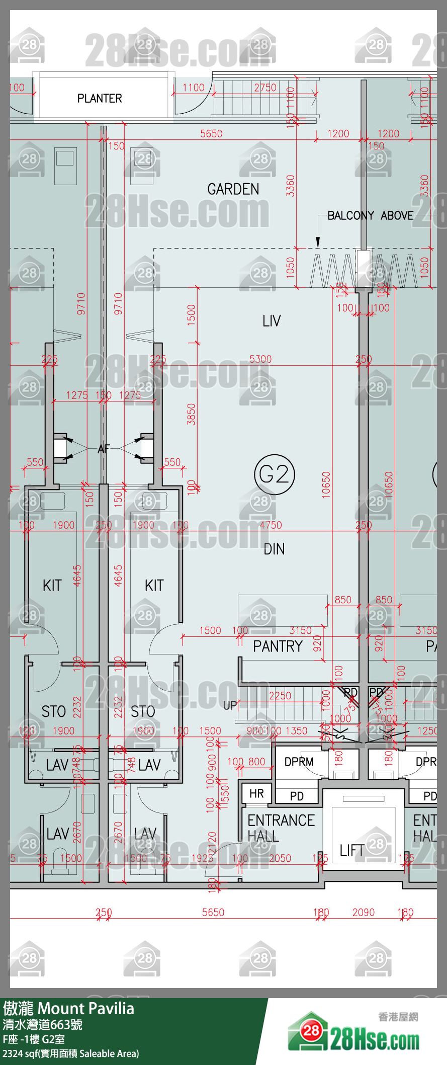 傲瀧 F座LG樓 G2室 平面圖