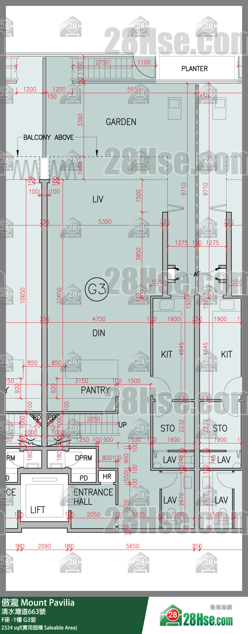 傲瀧 F座LG樓 G3室 平面圖