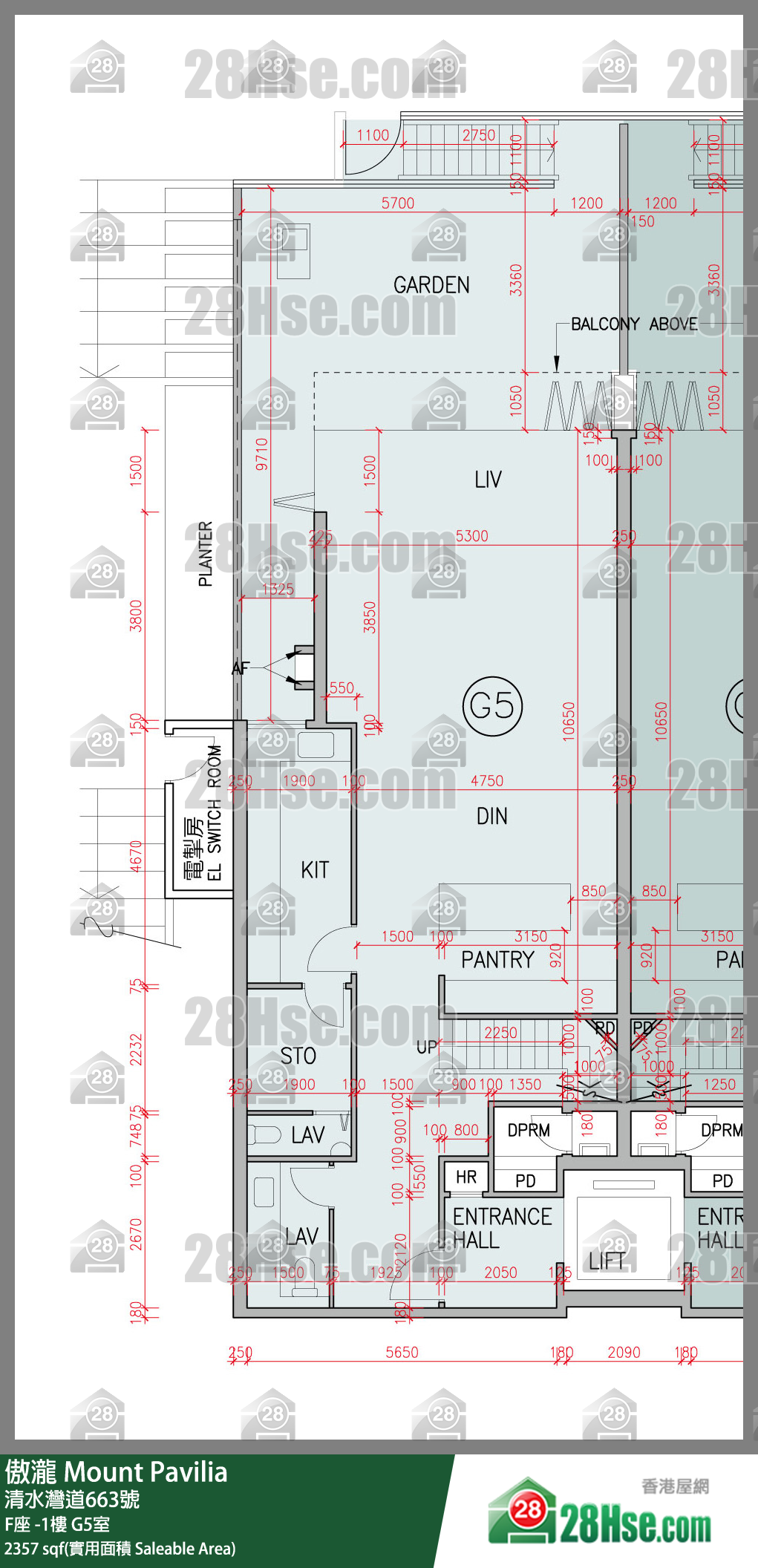 傲瀧 F座LG樓 G5室 平面圖