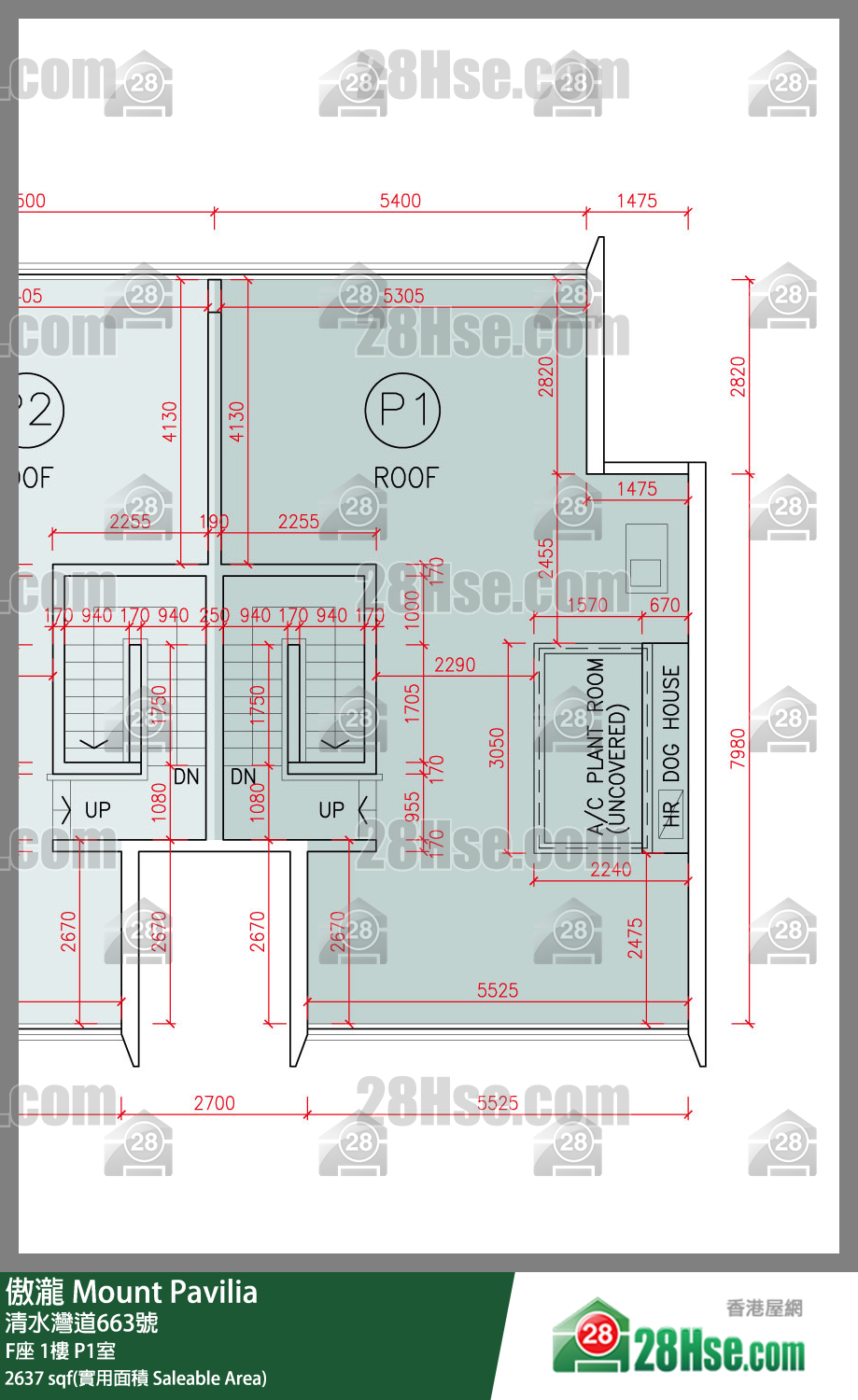 傲瀧 F座1樓 P1室 平面圖