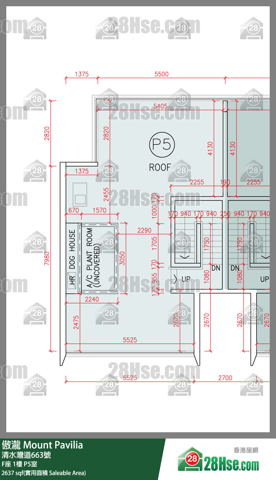 傲瀧 F座1樓 P5室 平面圖