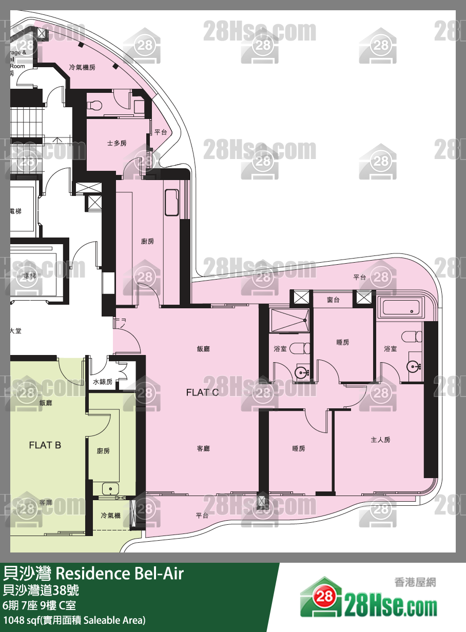 貝沙灣 6期7座9樓 C室 平面圖
