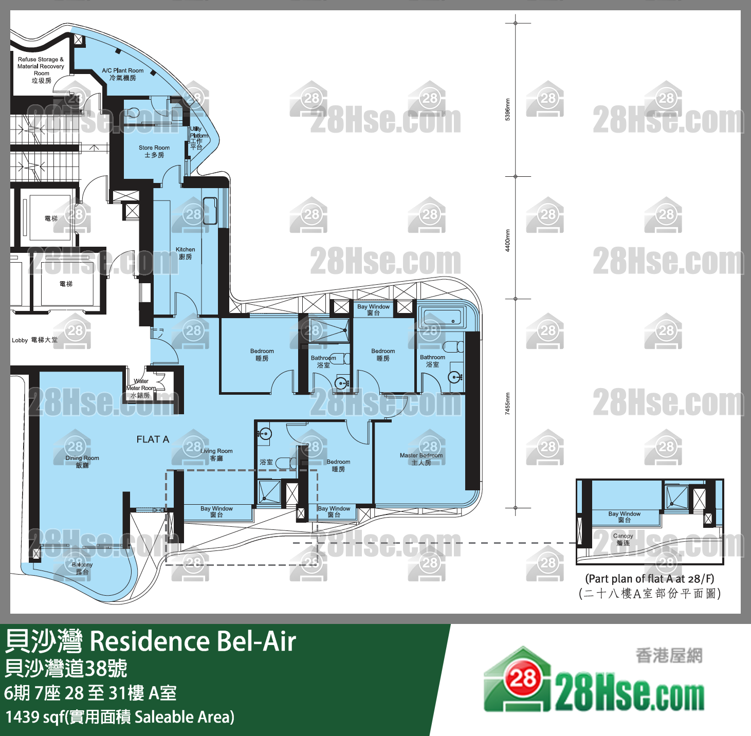 贝沙湾 单位平面图(由 28Hse 提供)