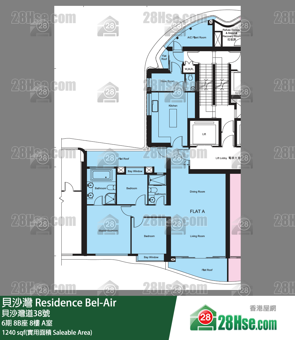 貝沙灣 6期8B座8樓 A室 平面圖