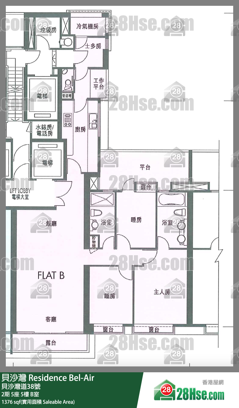贝沙湾 2期 5座 5楼 B室 平面图