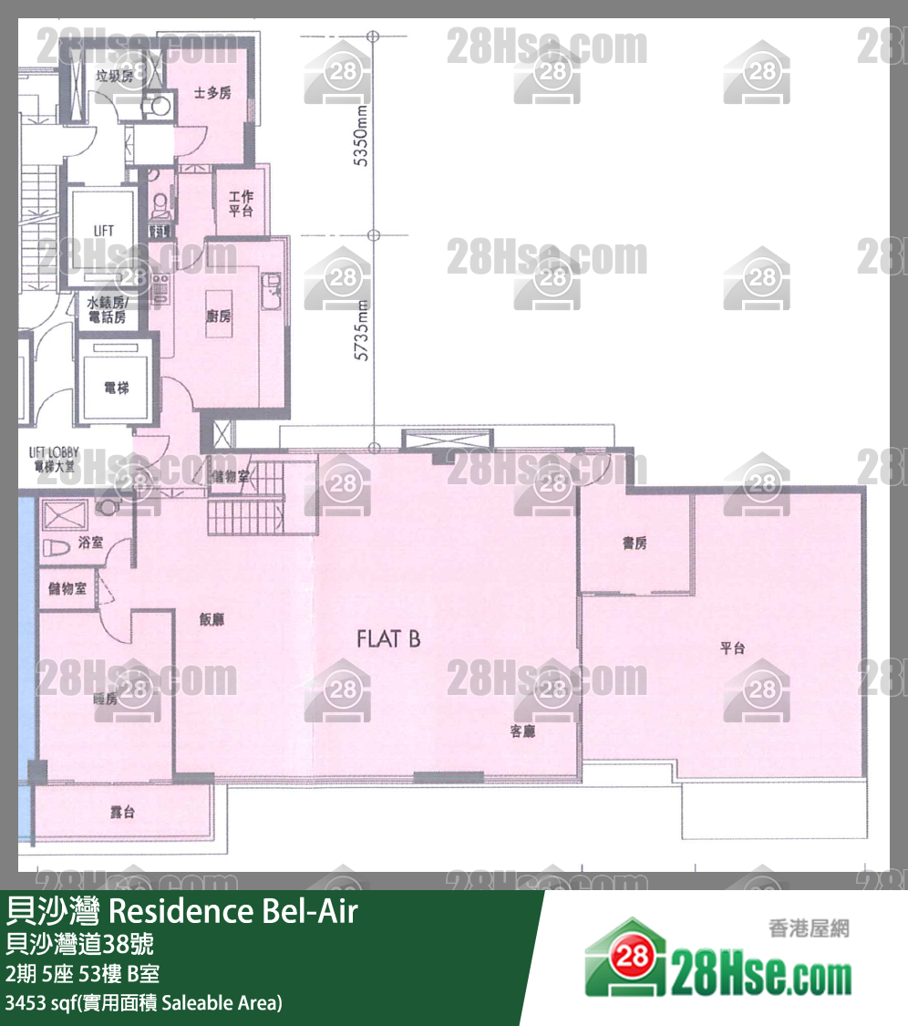 贝沙湾 2期5座53楼 B室 平面图