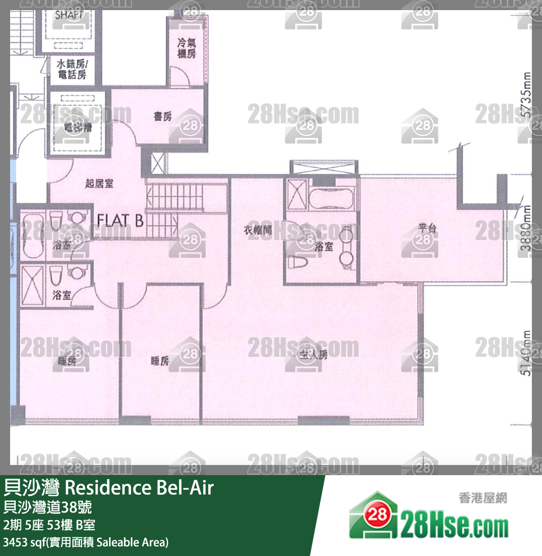 贝沙湾 2期5座53楼 B室 平面图