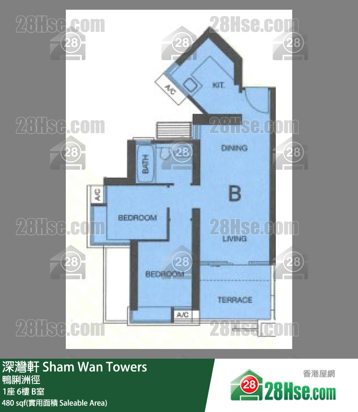 深灣軒 1座6樓 B室 平面圖