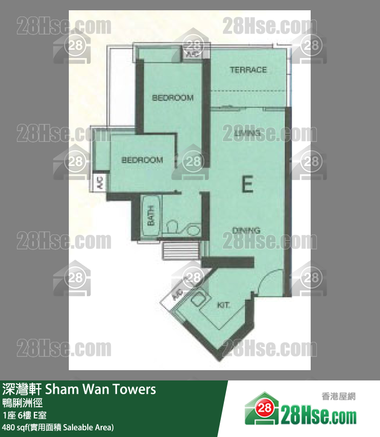 深灣軒 1座6樓 E室 平面圖