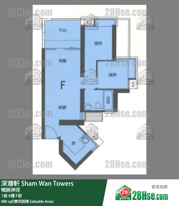 深灣軒 1座6樓 F室 平面圖