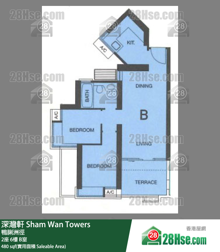 深灣軒 2座6樓 B室 平面圖