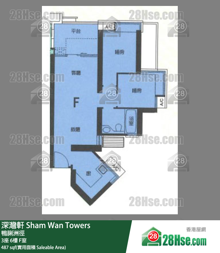 深灣軒 3座6樓 F室 平面圖