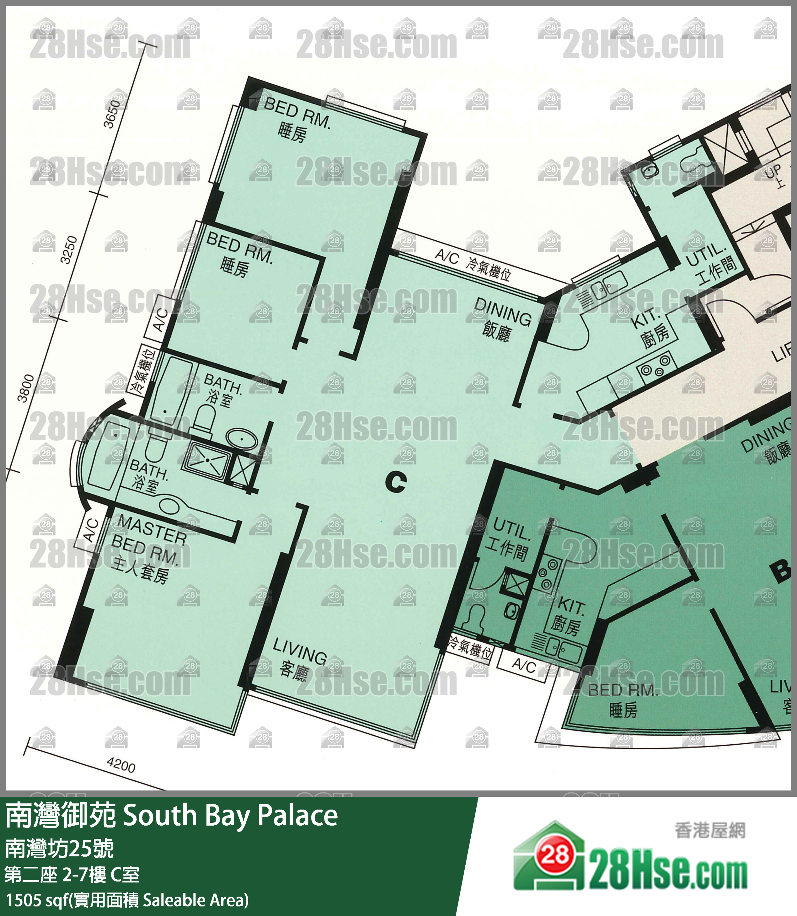 南湾御苑 第二座6楼 C室 平面图