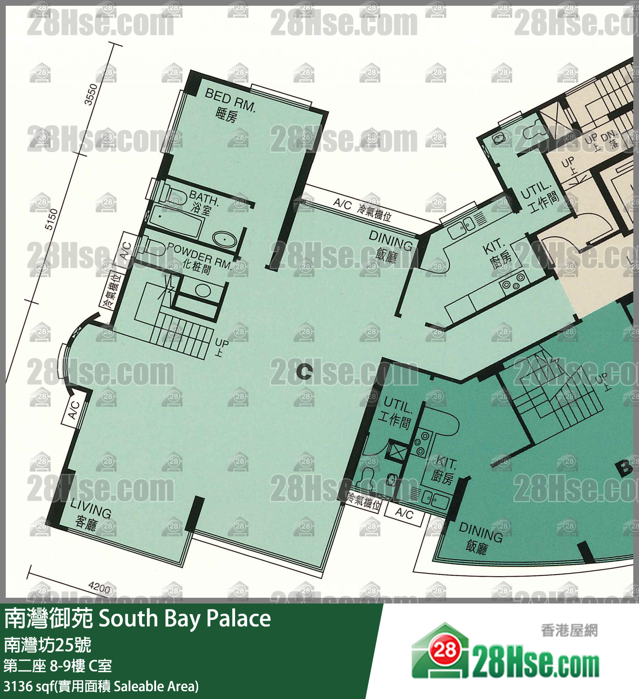 南湾御苑 第二座9楼 C室 平面图