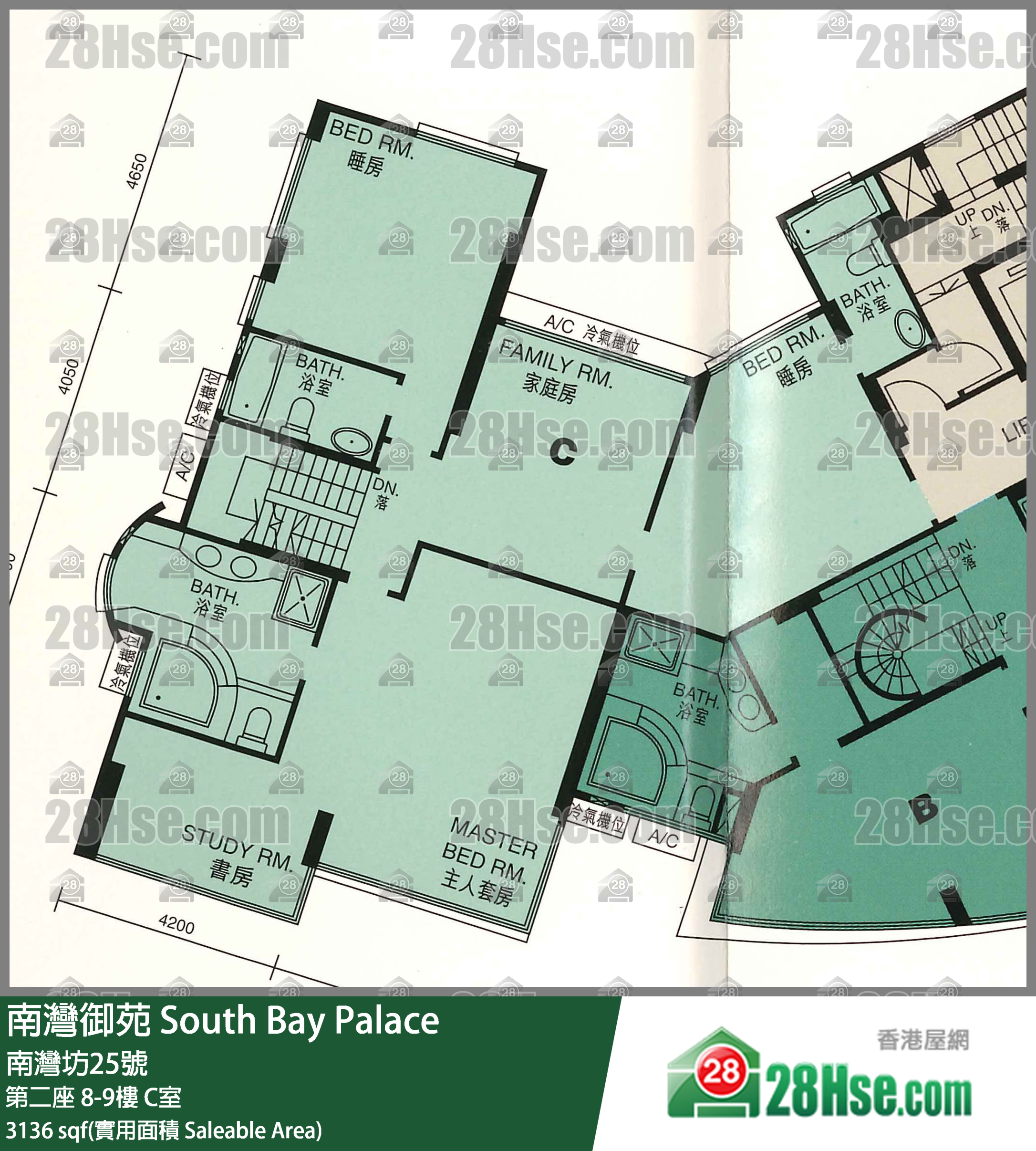 南湾御苑 第二座9楼 C室 平面图
