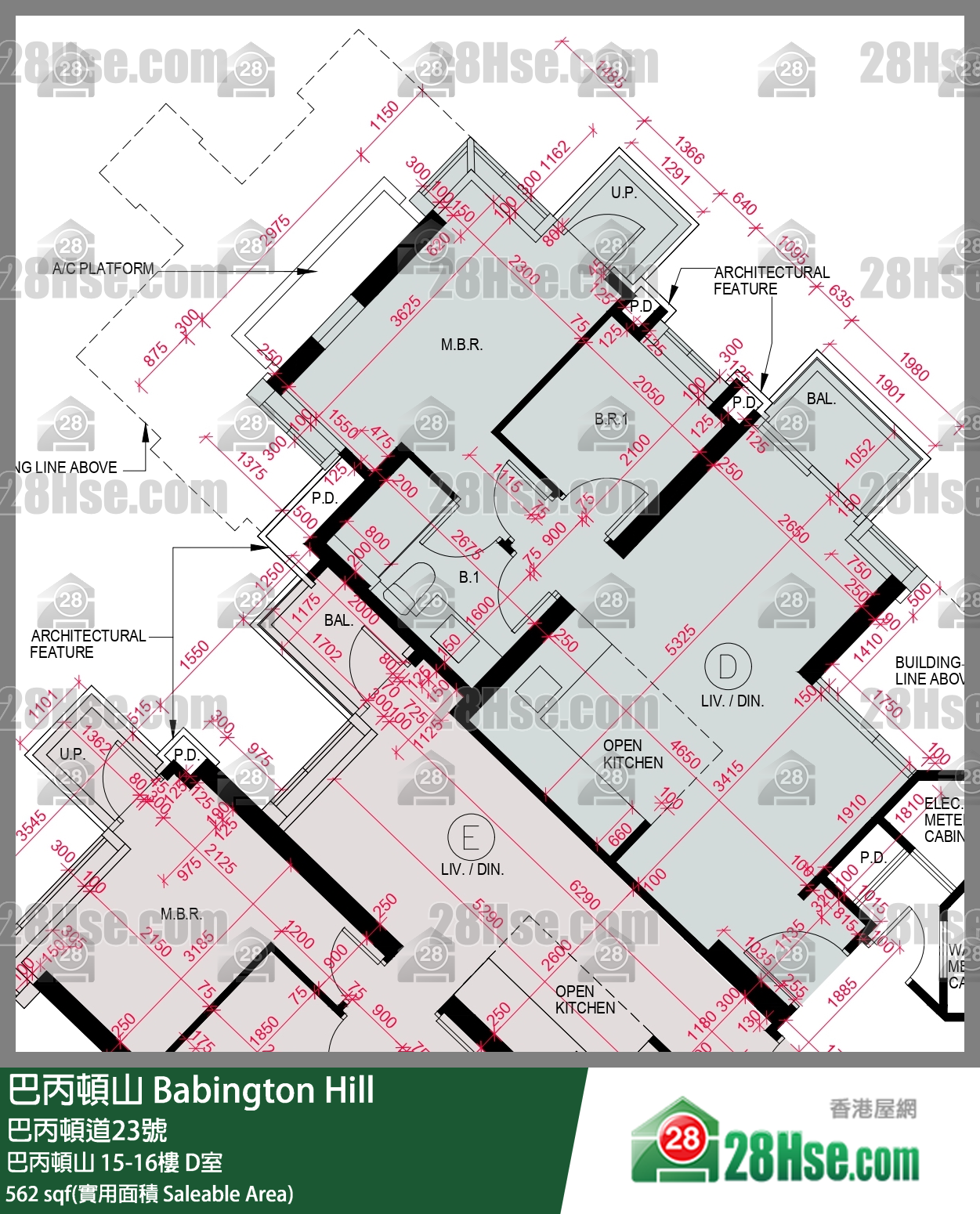 巴丙頓山 巴丙頓山 16樓 D室 平面圖