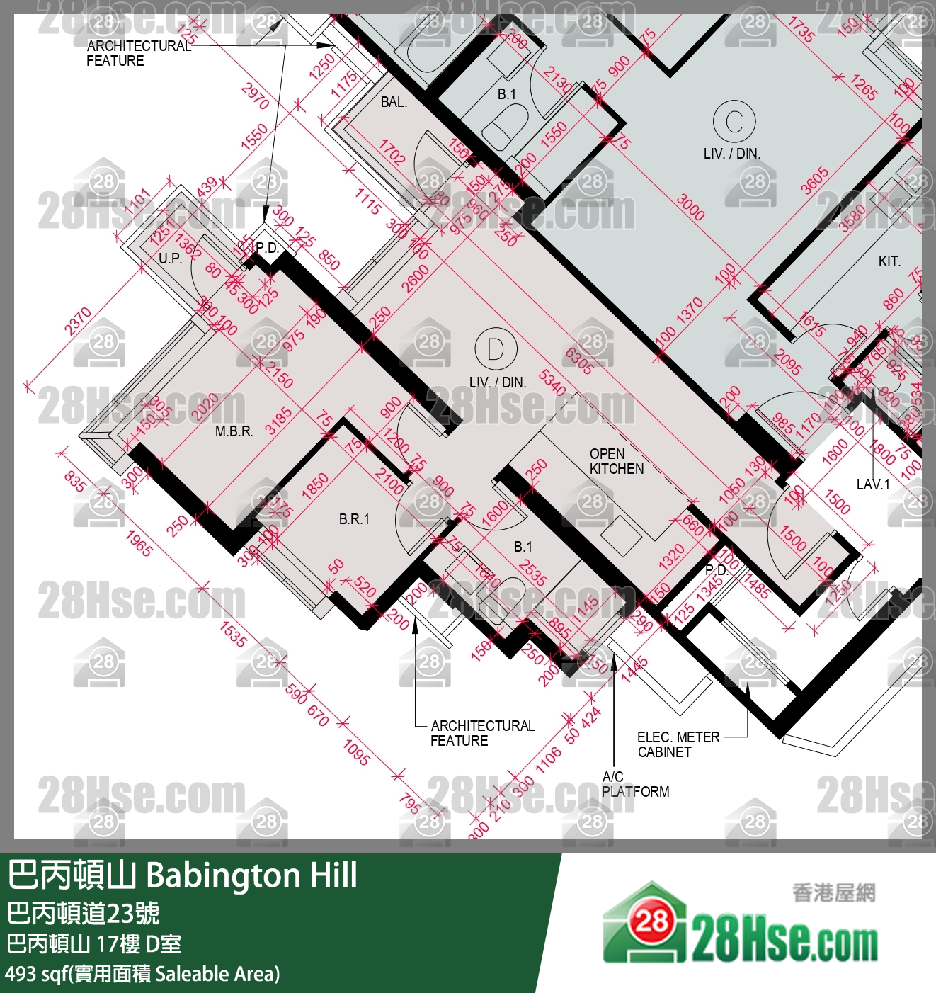 巴丙頓山 巴丙頓山 17樓 D室 平面圖