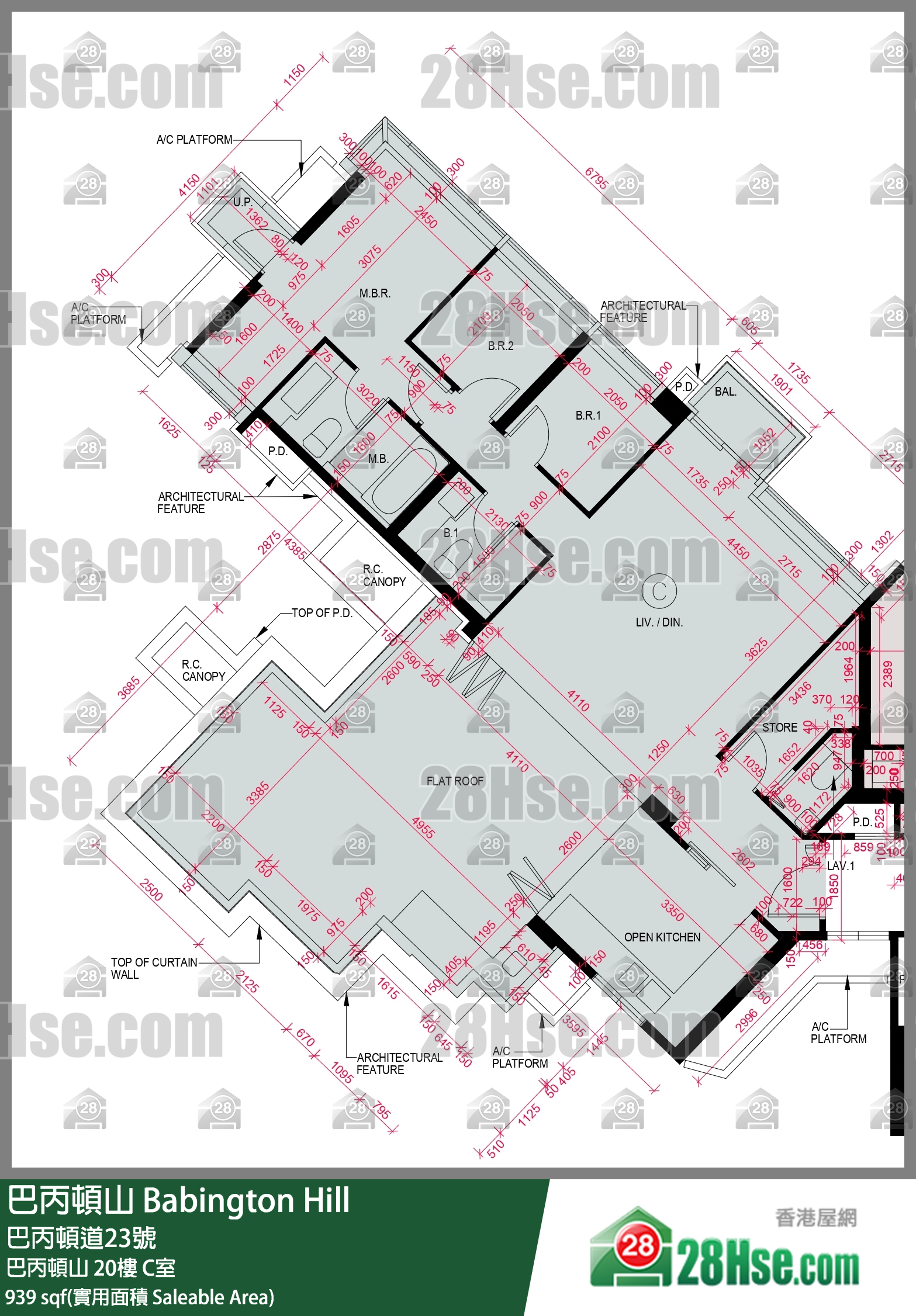 巴丙頓山 巴丙頓山 20樓 C室 平面圖
