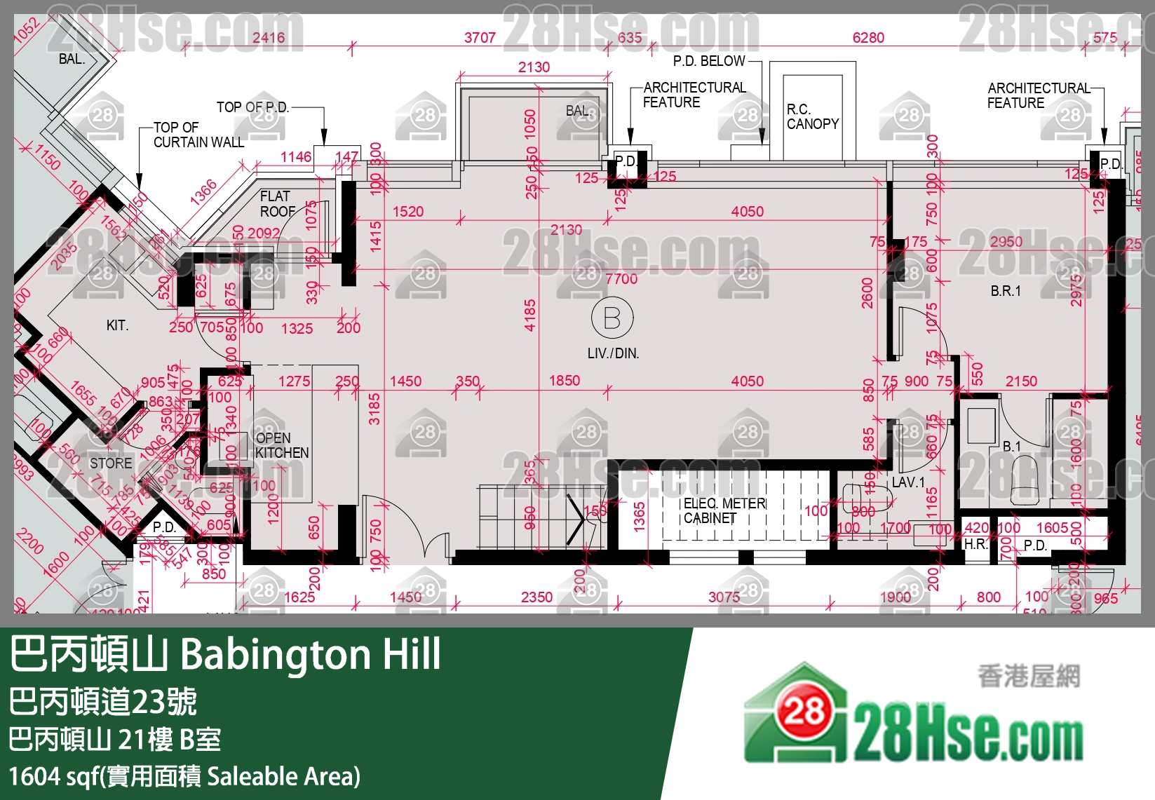 巴丙頓山 巴丙頓山21樓 B室 平面圖