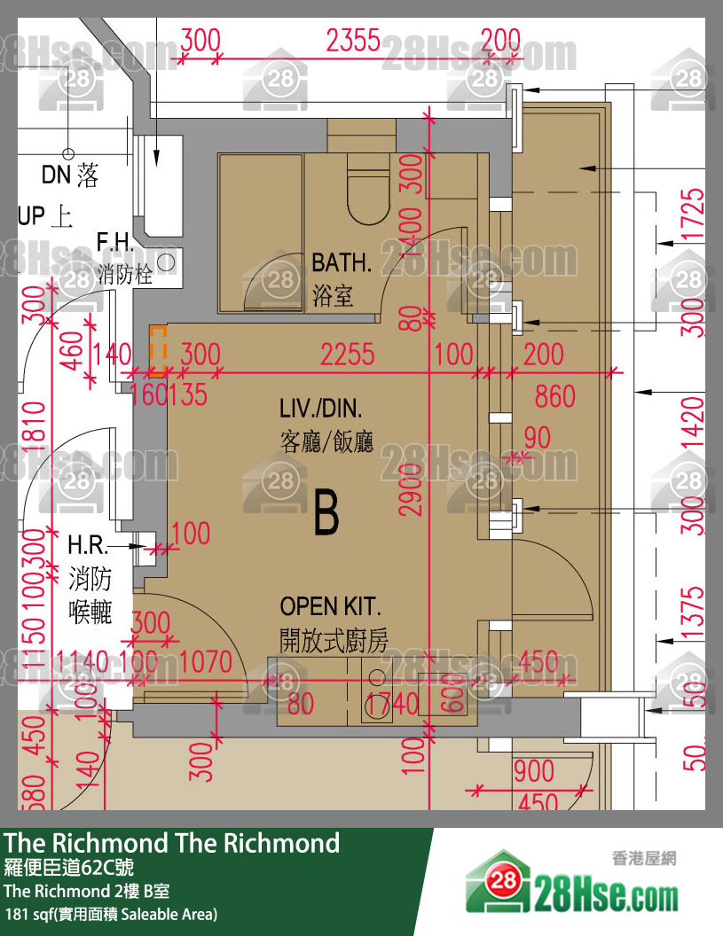 The Richmond The Richmond 2楼 B室 平面图