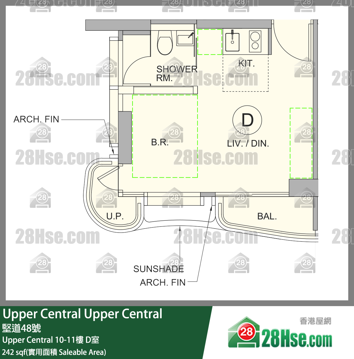 Upper Central Upper Central11樓 D室 平面圖