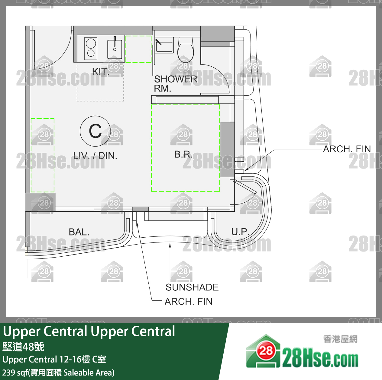 Upper Central Upper Central15樓 C室 平面圖