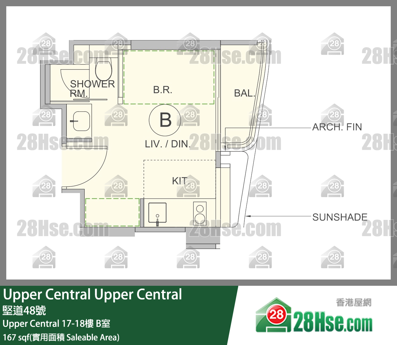 Upper Central Upper Central18樓 B室 平面圖