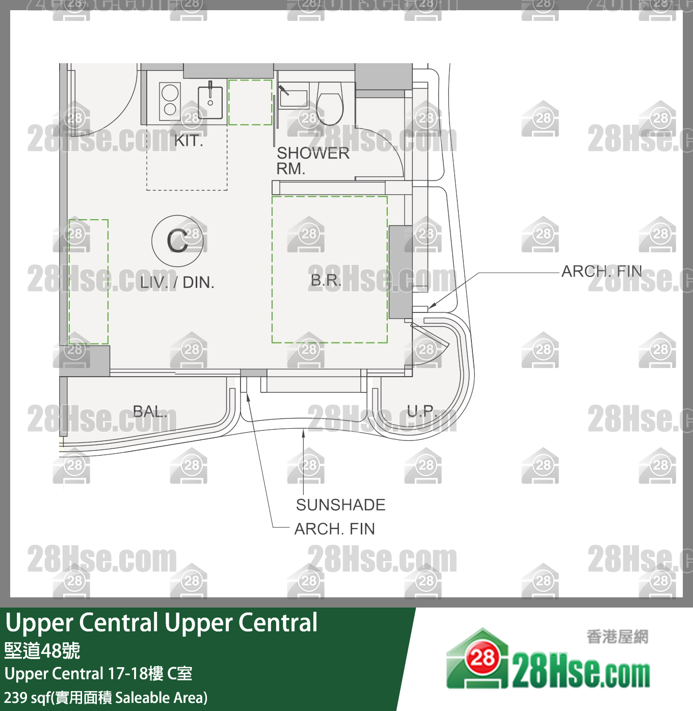 Upper Central Upper Central17樓 C室 平面圖