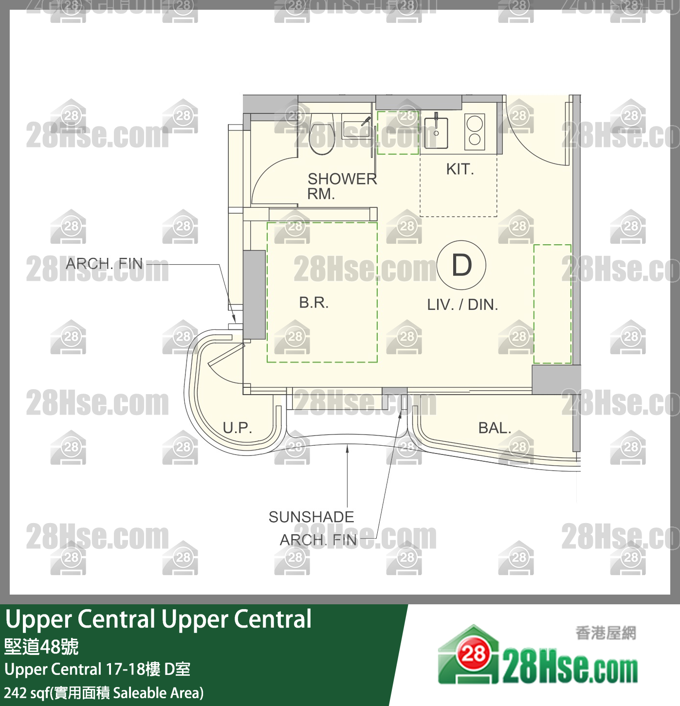 Upper Central,  Flat D, 18/f, Upper Central FloorPlan