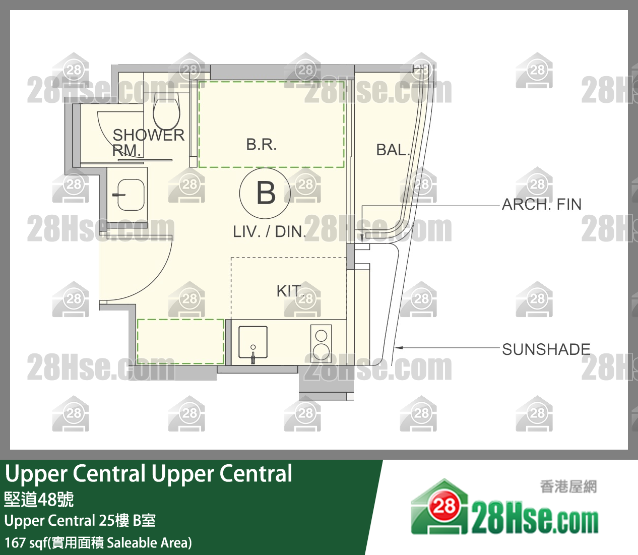 Upper Central,  Flat B, 25/f, Upper Central FloorPlan