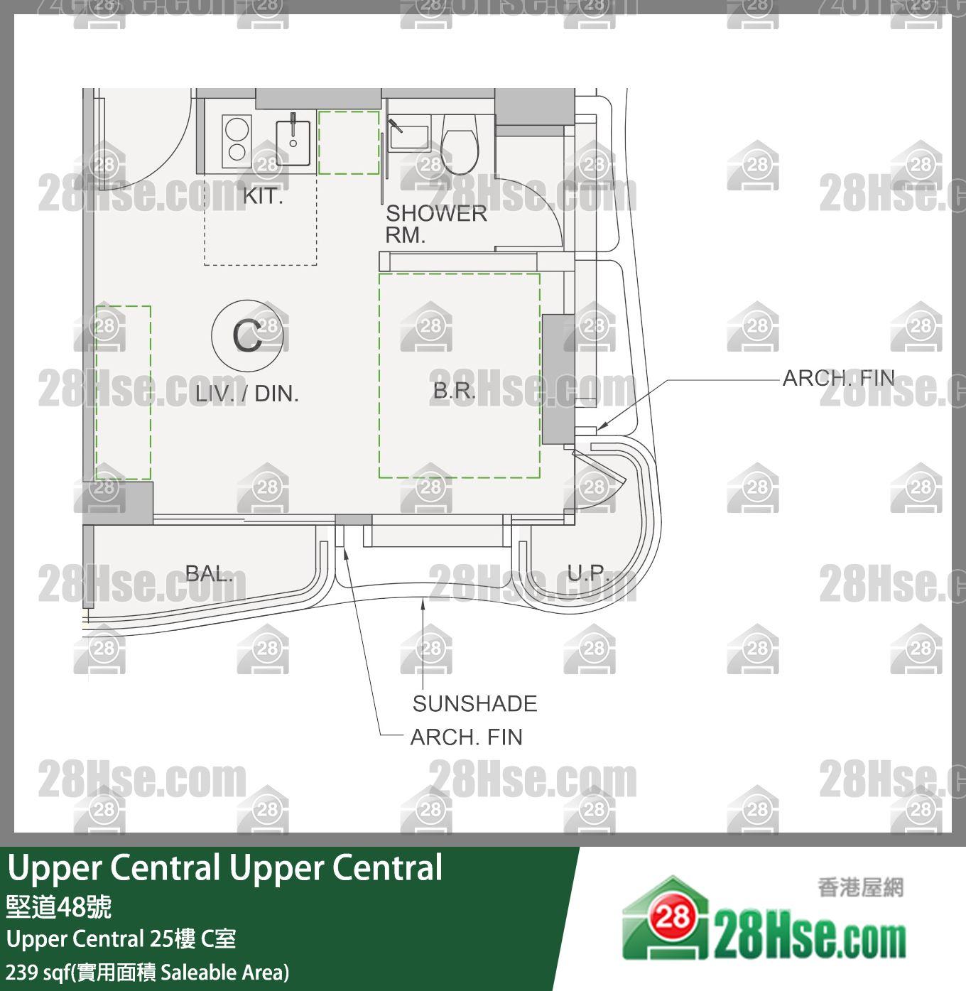 Upper Central Upper Central25樓 C室 平面圖