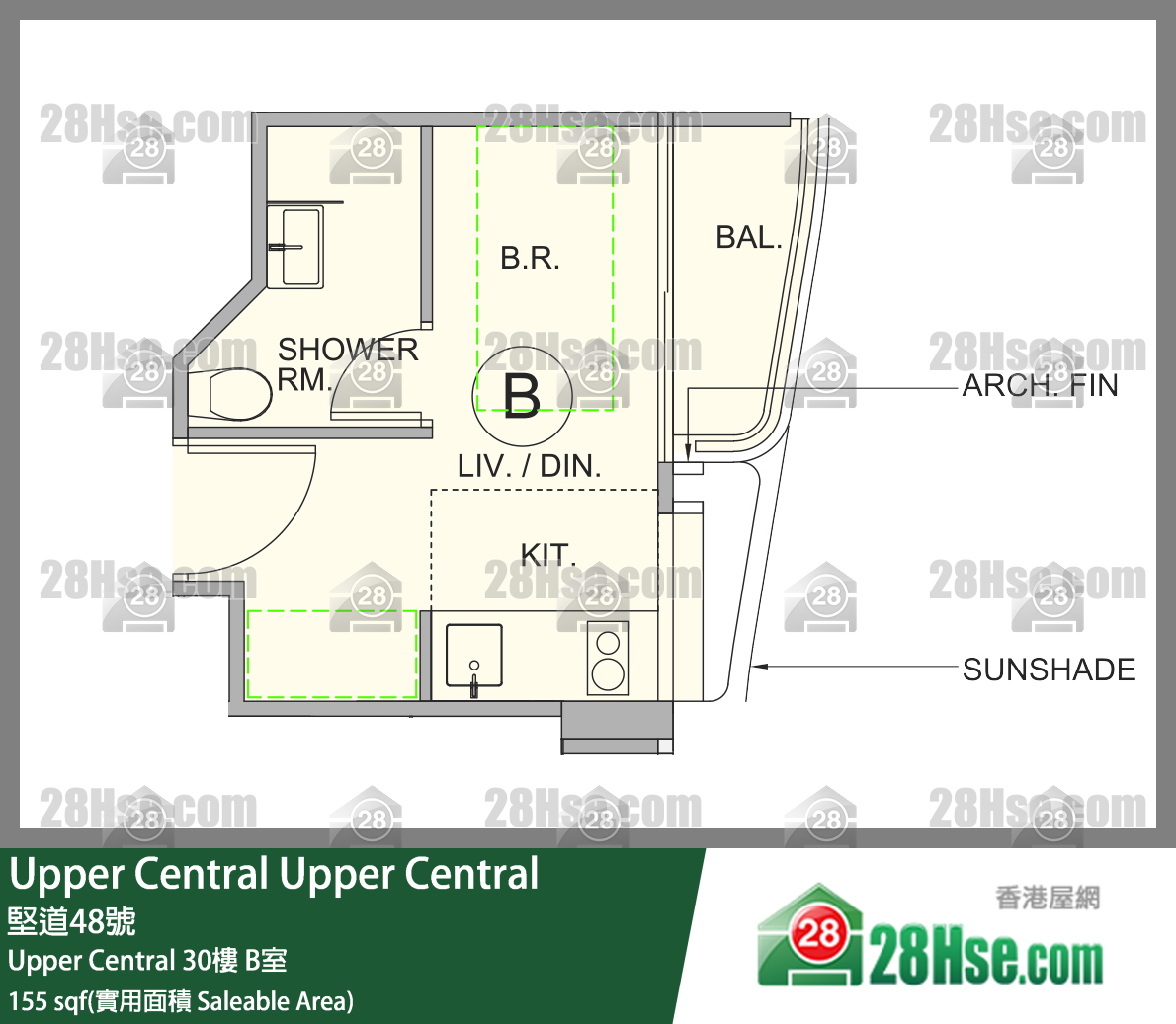 Upper Central Upper Central30樓 B室 平面圖