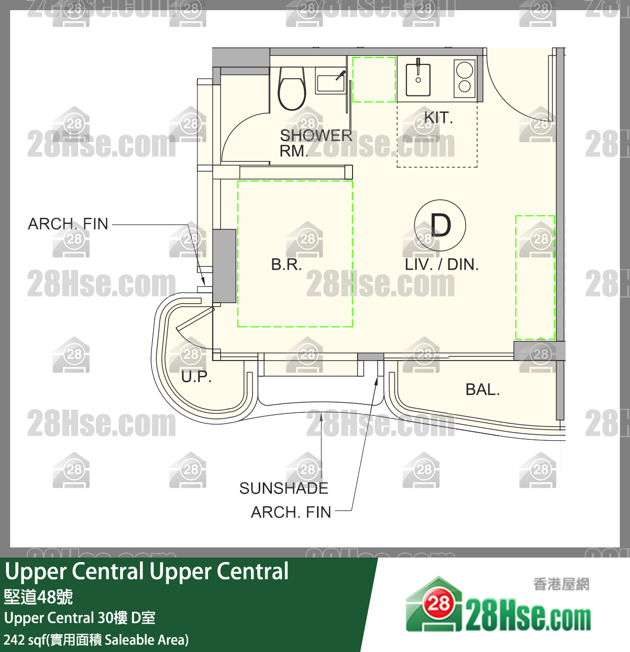 Upper Central Upper Central30樓 D室 平面圖