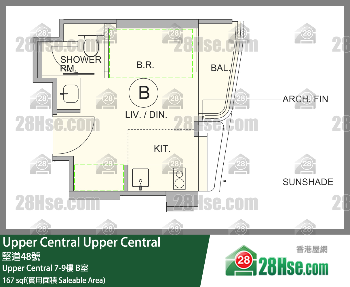 Upper Central Upper Central9樓 B室 平面圖